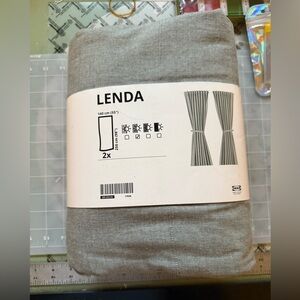 IKEA Lenda Green-Gray Fabric Curtains 100% cotton